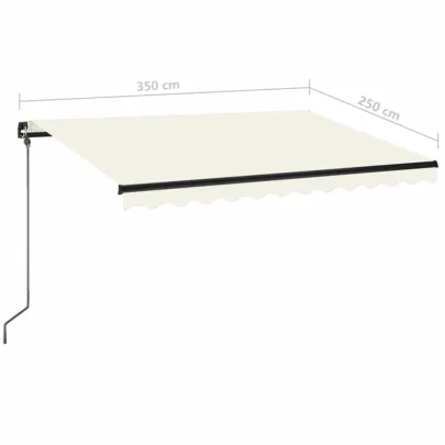Copertină retractabilă manual cu LED - 350x250 cm - Livrare gratuită