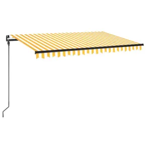 Copertină Retractabilă Manual 450x300 cm - Galben/Alb 2