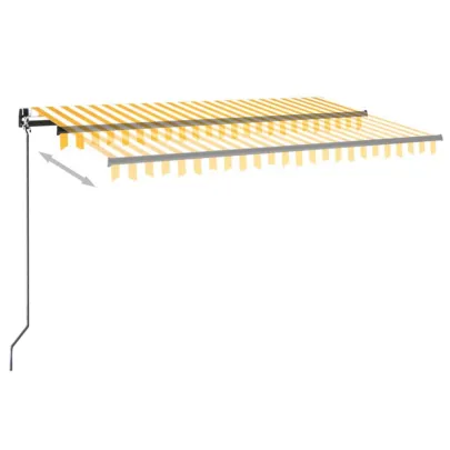 Copertină Retractabilă Manual 450x300 cm - Galben/Alb