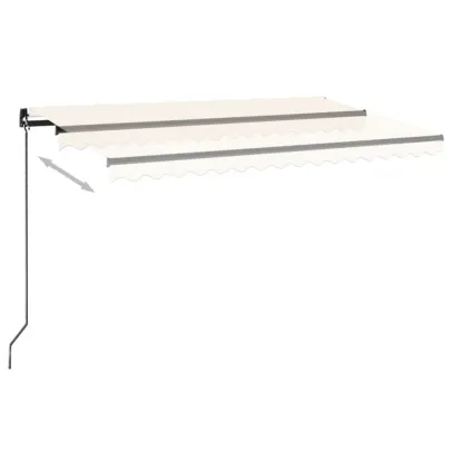 Copertină Retractabilă Manual cu LED - 450x300 cm - Crem