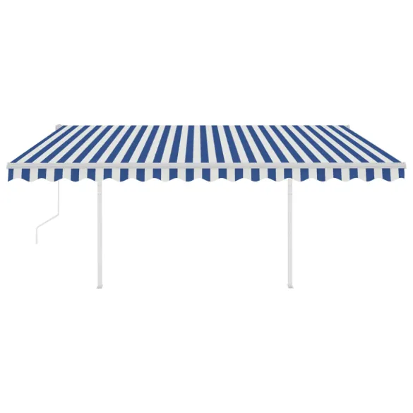 Copertină Retractabilă Automată - Albastru/Alb - 4,5x3,5 m