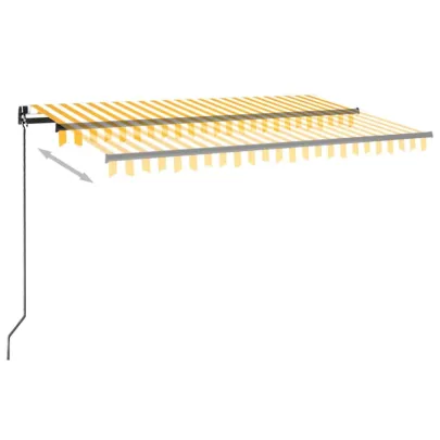 Copertină Retractabilă Manual cu LED 450x300cm - Galben/Alb