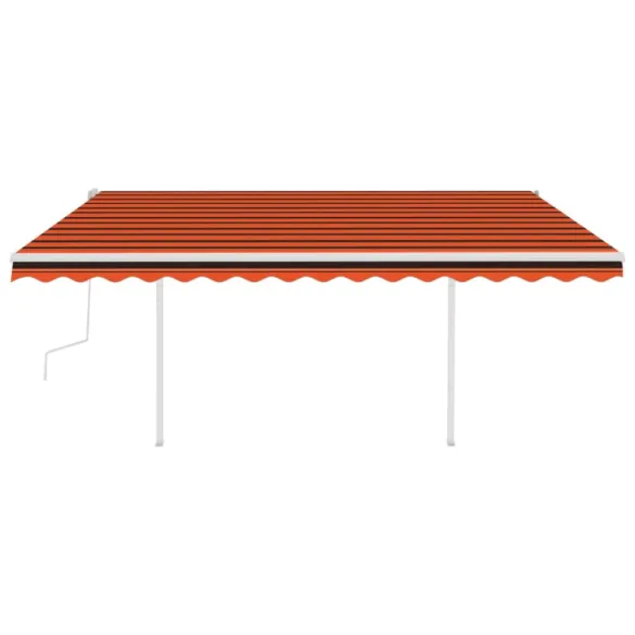 Copertină Retractabilă Manual 4.5x3.5m - Portocaliu/Maro