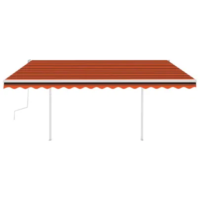 Copertină Retractabilă Manual 4.5x3.5m - Portocaliu/Maro