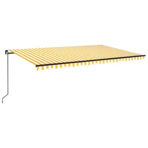 Copertină retractabilă manual 5x3m - Galben/Alb - Livrare gratuită 2