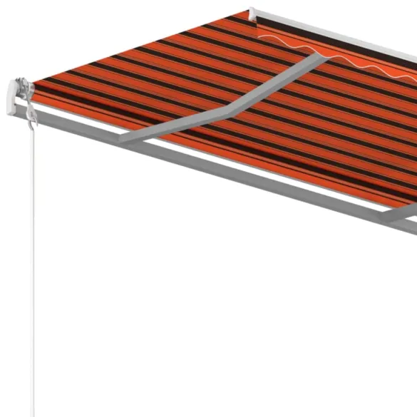 Copertină Retractabilă Manual 4.5x3.5m - Portocaliu/Maro