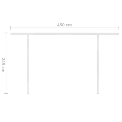 Copertină Retractabilă Manual 4.5x3.5m - Portocaliu/Maro