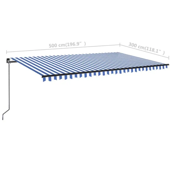 Copertină Retractabilă Manuală cu LED 5x3m | Livrare Gratuită