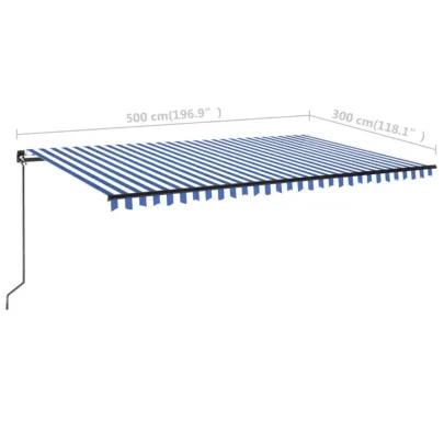Copertină Retractabilă Manuală cu LED 5x3m | Livrare Gratuită