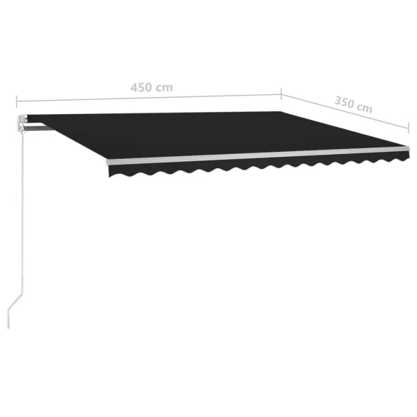 Copertină retractabilă manual cu stâlpi 4x3,5 m - Antracit