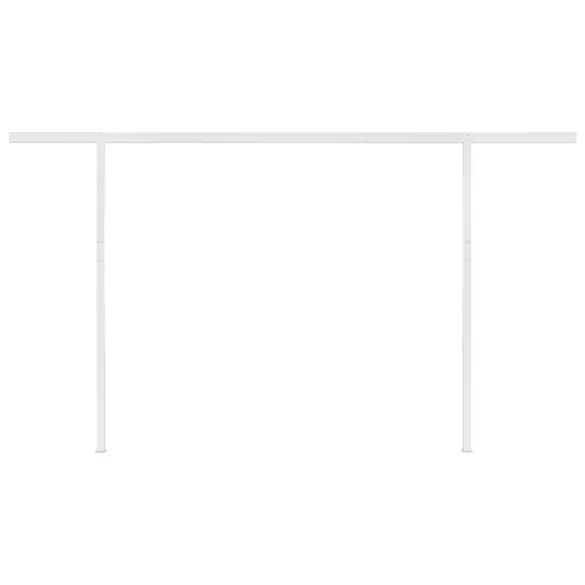 Copertină retractabilă manual galben/alb 4x3,5 m - Livrare gratuită