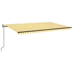 Copertină Automată Retractabilă 5x3m - Galben-Alb 2
