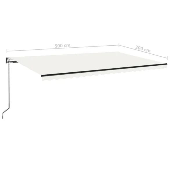 Copertină Automată cu Senzor Vânt și LED - 500x300 cm