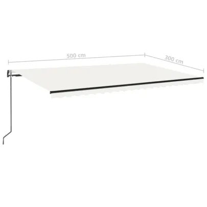 Copertină Automată cu Senzor Vânt și LED - 500x300 cm