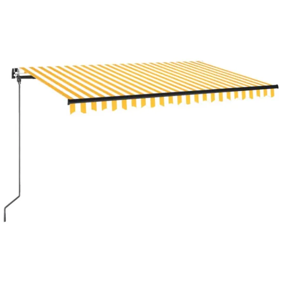 Copertină Retractabilă Manuală 400x350 cm - Galben/Alb