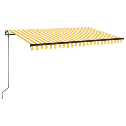 Copertină Retractabilă Manuală 400x350 cm - Galben/Alb