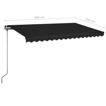 Copertină Retractabilă Manuală Antracit 400x350 cm