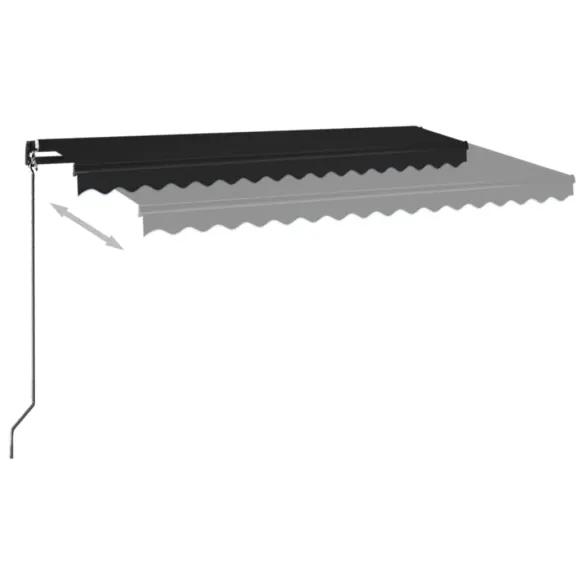 Copertină Retractabilă Manuală cu LED - Antracit 400x350 cm