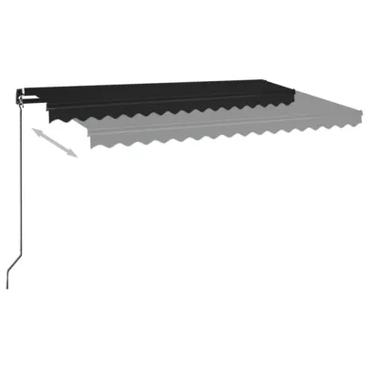 Copertină Retractabilă Manuală cu LED - Antracit 400x350 cm