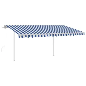 Copertină Automată Retractabilă 4x3,5m - Albastru/Alb 2