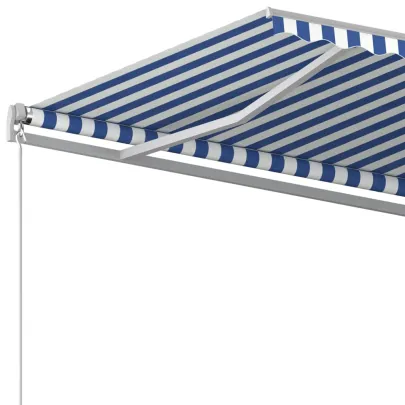 Copertină Automată Retractabilă 4x3,5m - Albastru/Alb