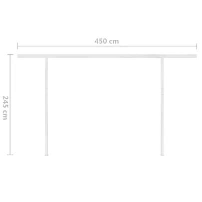 Copertină retractabilă manual cu LED - Antracit 4x3,5m