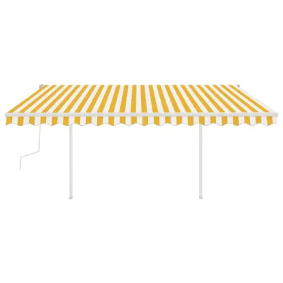 Copertină retractabilă manual cu LED - 4x3,5 m - Livrare gratuită