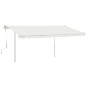 Copertină retractabilă manual cu LED - 4x3,5 m - Crem 2