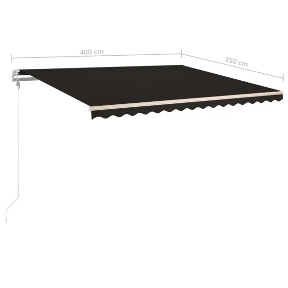 Copertină retractabilă manual cu stâlpi - 4x3,5 m - Antracit