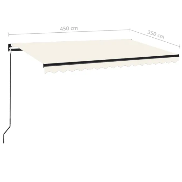 Copertină Retractabilă Manual Crem 450x350 cm - Livrare Gratuită