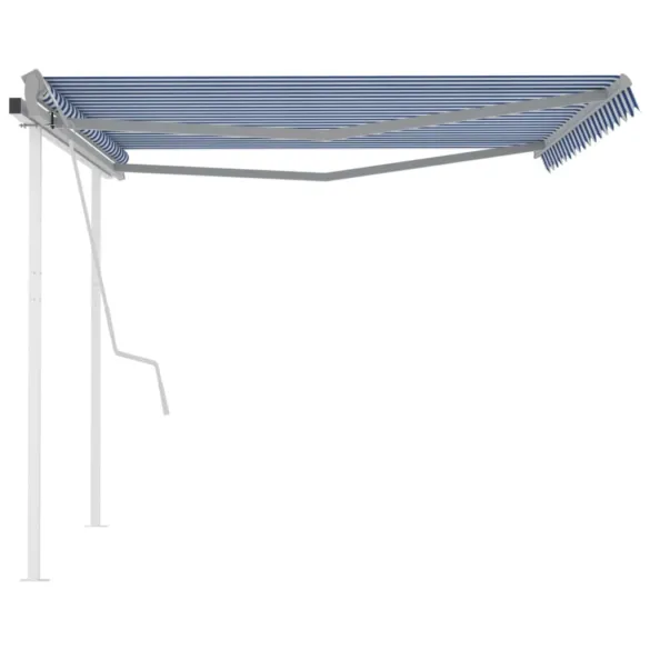 Copertină Retractabilă Manuală 4x3,5m - Albastru & Alb