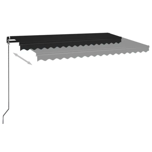 Copertină Retractabilă Manual Antracit 450x350 cm - Livrare Gratuită