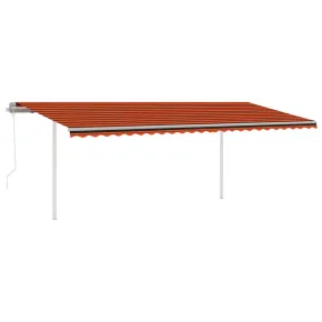 Copertină Automată cu Senzor Vânt și LED - Portocaliu/Maro 6x3m 2
