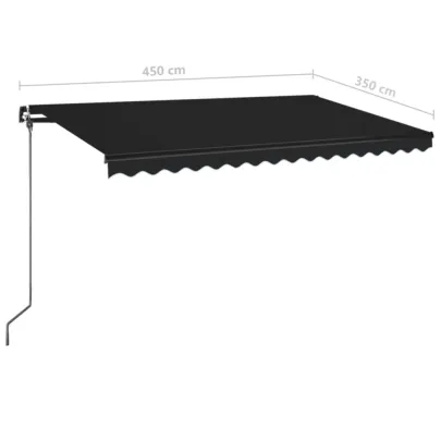 Copertină Retractabilă Manual Antracit 450x350 cm - Livrare Gratuită