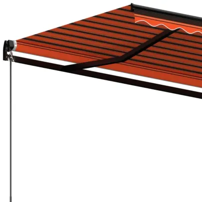 Copertină Retractabilă Manuală 450x350 cm - Portocaliu/Maro