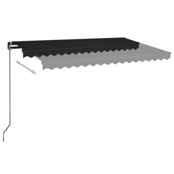 Copertină Manuală Retractabilă cu LED - Antracit 450x350 cm