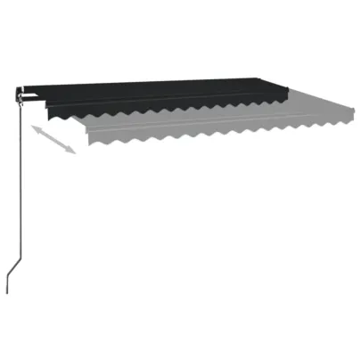 Copertină Manuală Retractabilă cu LED - Antracit 450x350 cm
