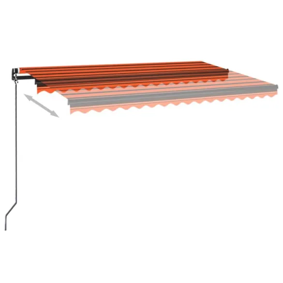 Copertină retractabilă manual cu LED pentru exterior