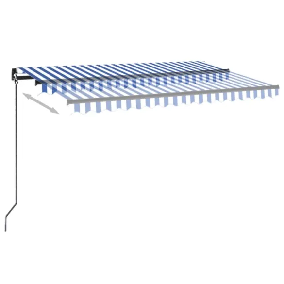 Copertină Retractabilă Automată 450x350 cm - Albastru/Alb