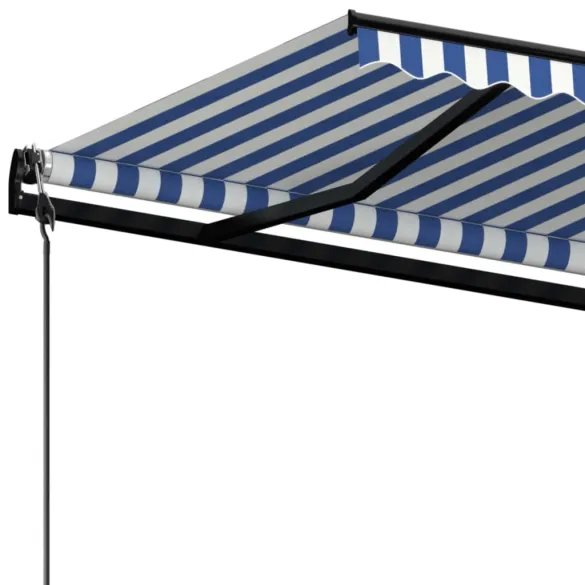Copertină Retractabilă Automată 450x350 cm - Albastru/Alb