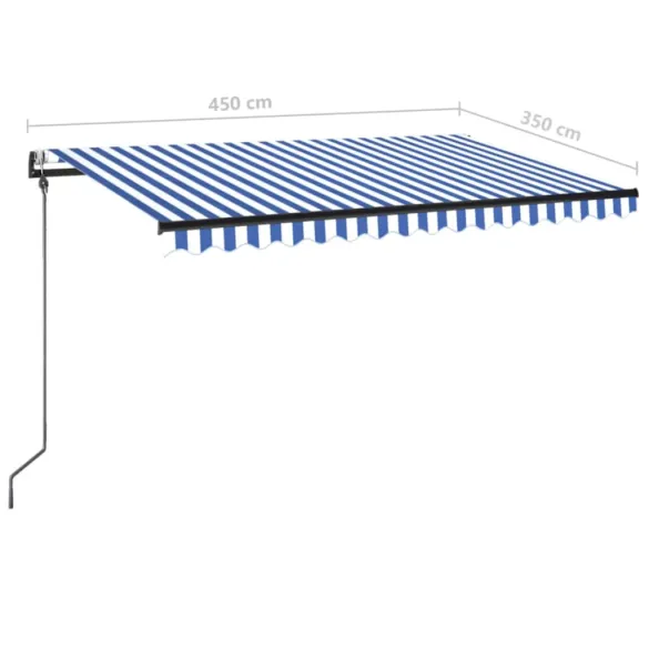 Copertină Retractabilă Automată 450x350 cm - Albastru/Alb