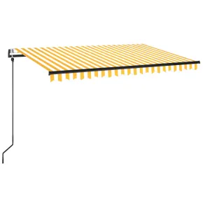 Copertină Retractabilă Automată 450x350 cm - Galben/Alb 2