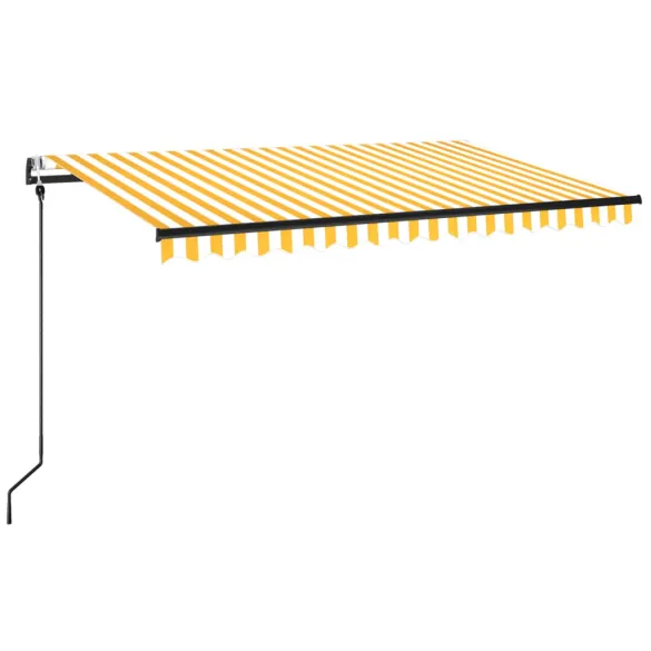 Copertină Retractabilă Automată 450x350 cm - Galben/Alb