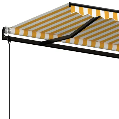 Copertină Retractabilă Automată 450x350 cm - Galben/Alb