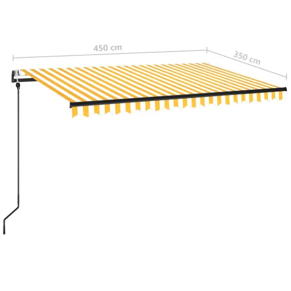 Copertină Retractabilă Automată 450x350 cm - Galben/Alb