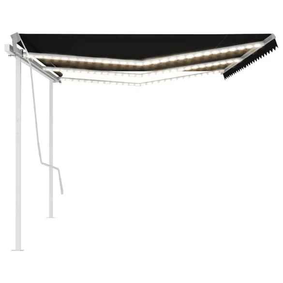 Copertină retractabilă manual cu LED - 6x3 m - Livrare gratuită