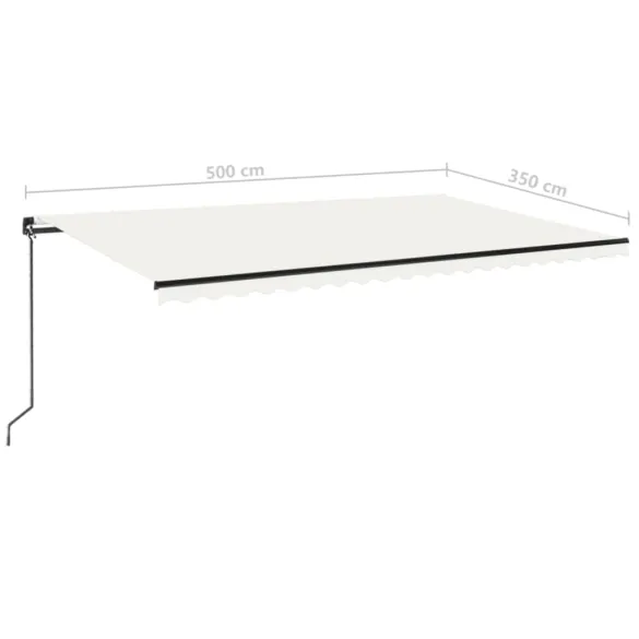 Copertină retractabilă manuală cu LED - 500x350 cm