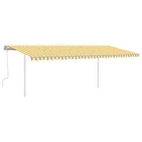 Copertină Retractabilă Manuală 6x3m - Galben/Alb 2