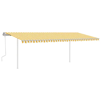 Copertină Retractabilă Manuală 6x3m - Galben/Alb