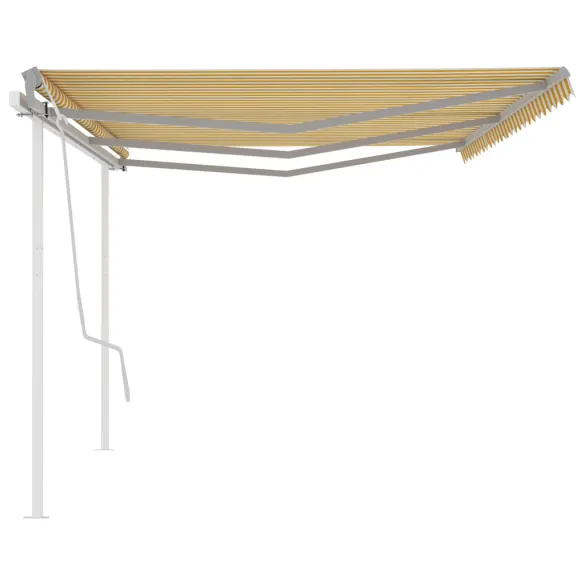Copertină Retractabilă Manuală 6x3m - Galben/Alb